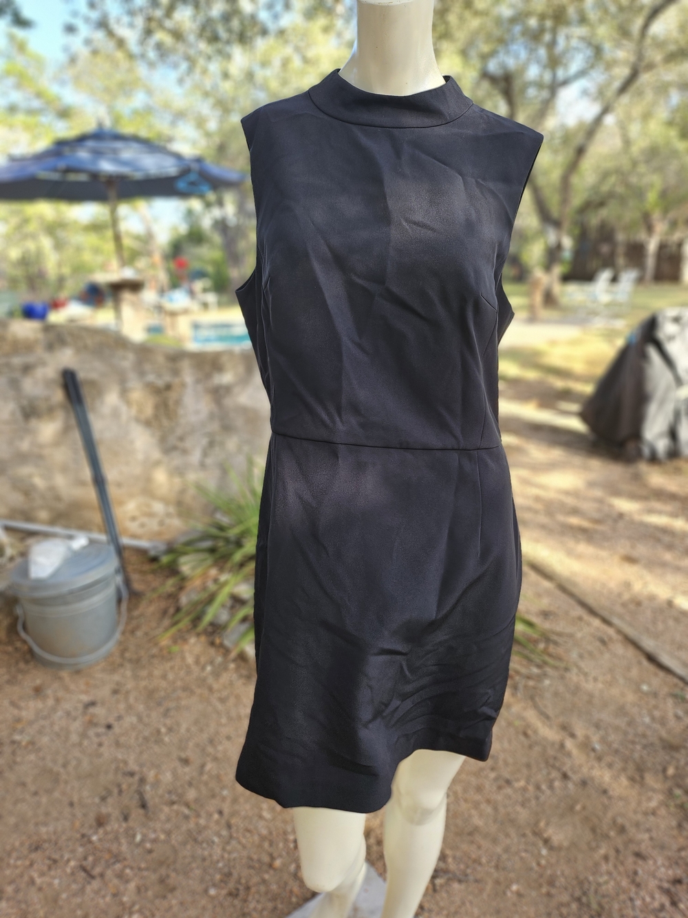 New W Tag French Connection Black Midi Sheath Blackout Dress 12